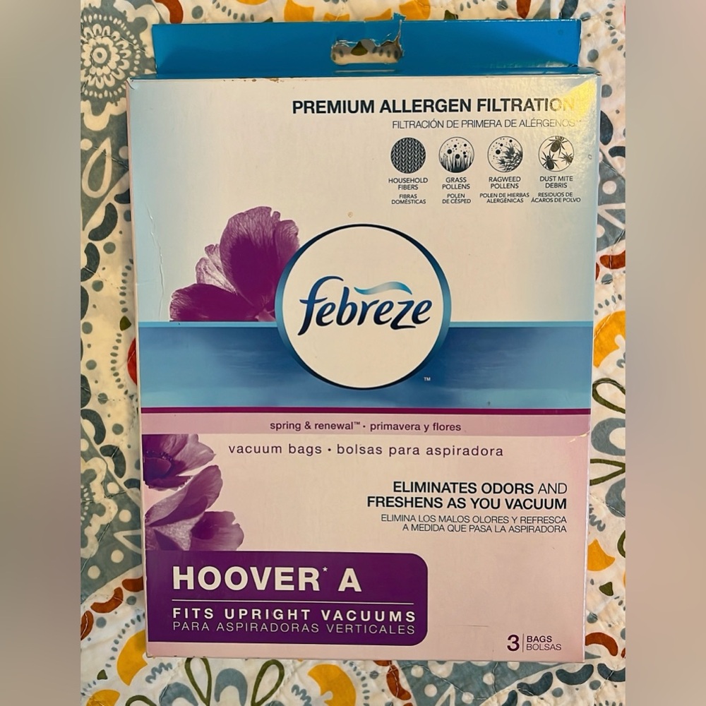 🆕 3 PACK Febreze Hoover A Vacuum Bags